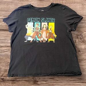 Black Demon Slayer Graphic T-Shirt Size XL
